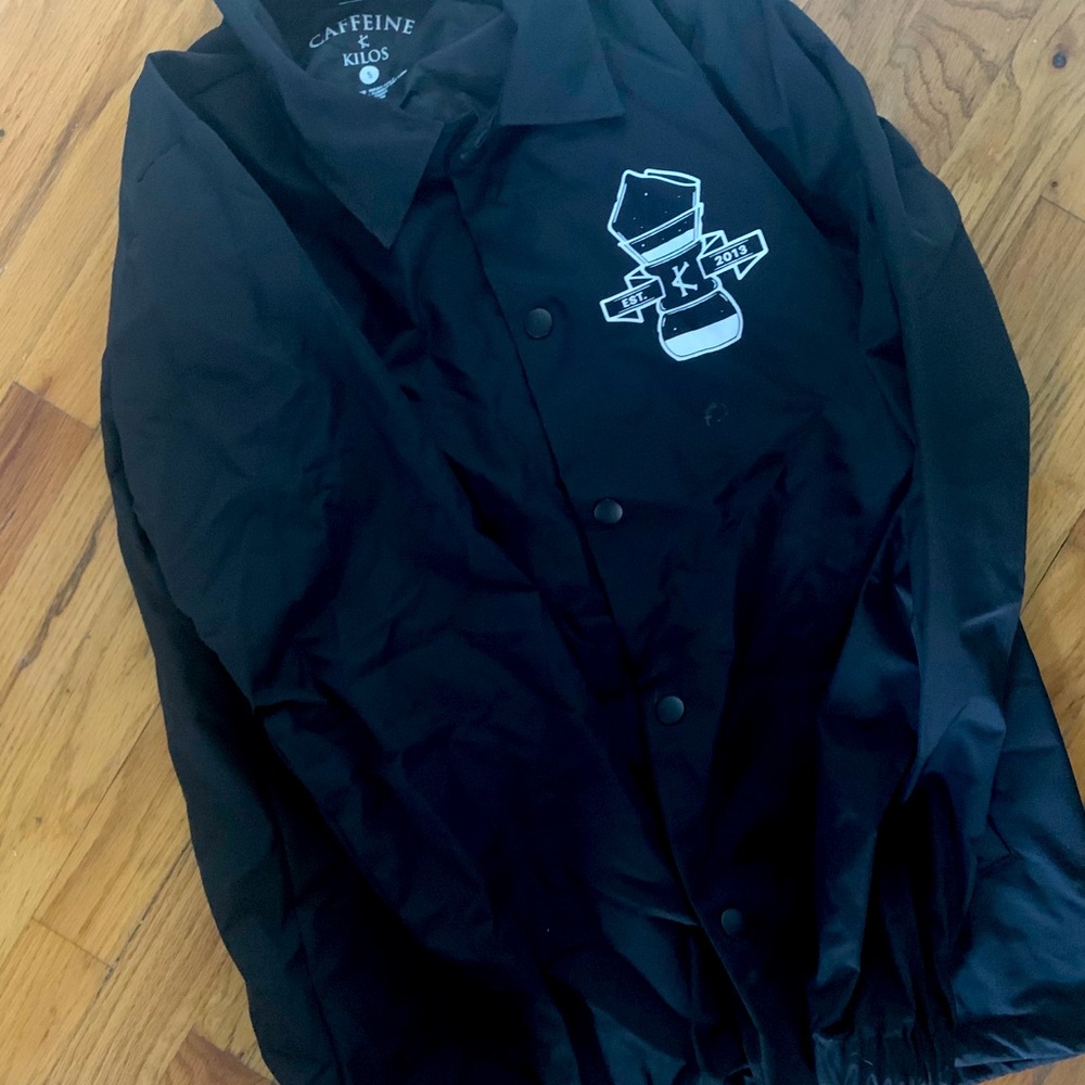 Caffeine and Kilos light button up jacket